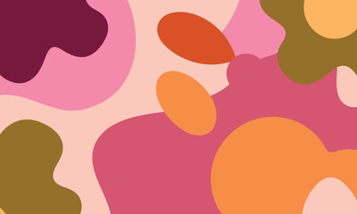 Modern Abstract Composition with Organic Shapes in Warm Tones. Colorful abstract background