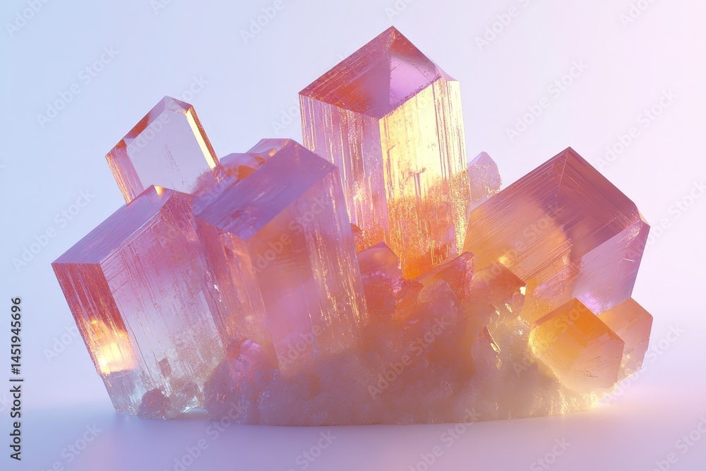 Poster close-up view of a cluster of colorful crystals.