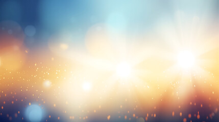 Naklejka premium Sunny Spring Sky with Bokeh Light 
