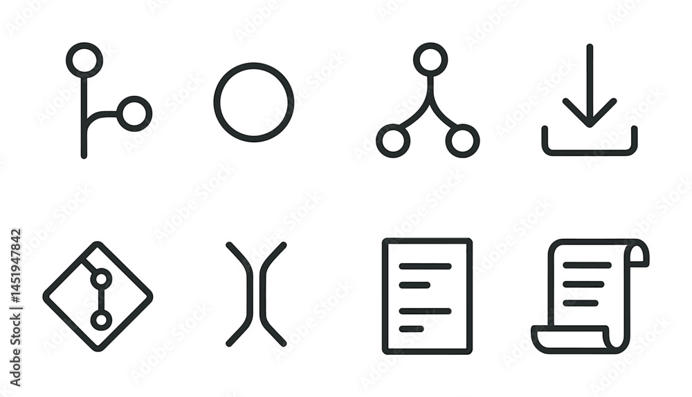 Poster minimalist icon set for data management and document organization