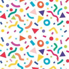 Colorful confetti shapes for party celebration and festive events