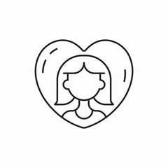Obraz premium avatar profile heart romance face icon vector sign