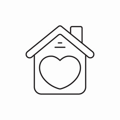 Home with heart inside icon vector sign