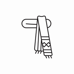 Winter scarf accessory icon vector sign