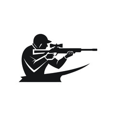 Sniper aiming icon sign of silhouette vector illustration on white background