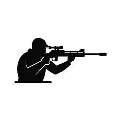 Sniper aiming icon sign of silhouette vector illustration