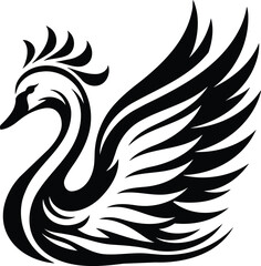 Minimalist Swan Emblem