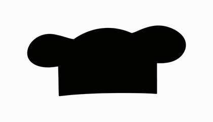 Obraz premium Black and white chef hat silhouette on plain background, culinary art