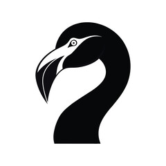 Obraz premium flamingo head icon of silhouette vector illustration