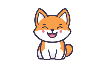 Obraz premium Cute Shiba Inu cartoon sitting