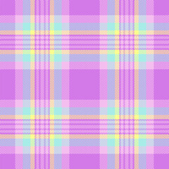Delightful pastel plaid pattern in soft purple, pink, light blue, and yellow hues.  Ideal for textile design, fashion, branding, or website backgrounds.