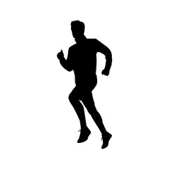 Running Silhouette Vector Collection. Male Athlete Poses