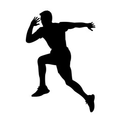 Running Silhouette Vector Collection. Male Athlete Poses