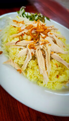 Chicken on broken rice street food Vietnam