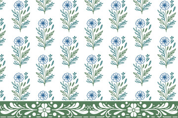 sketch one line design. floral embroidery repeat. seamless border texture. outline textile artwork. modern hand drawn style. botanical petal pattern

