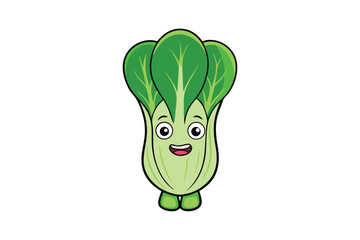 Bok Choy Vegetable Vector Illustration on White Background

