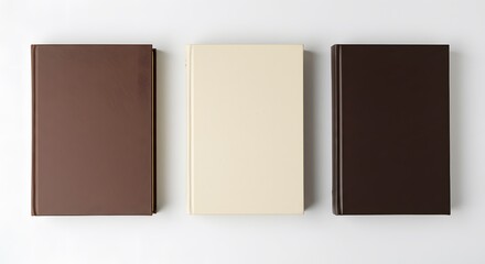 Fototapeta premium Three Books on White Surface