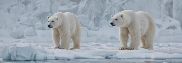 Albino polar bear blends seamlessly with arctic ice, a rare sight , albino,  winter,  powerful