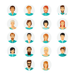 Vector human avatar set in modern flat style
