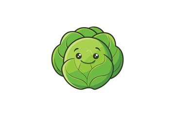 Brussels Sprouts Vegetable Vector Illustration on White Background

