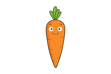 Carrot Vegetable Vector Illustration on White Background

