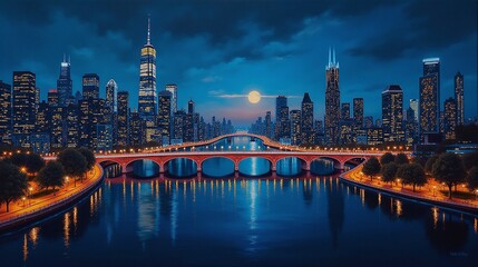 Fototapeta premium Neon Nights: Urban Rhapsody