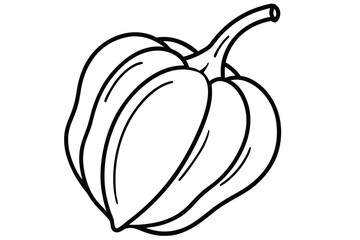 Habanero Pepper Vegetable Vector Illustration Isolated on White Background

