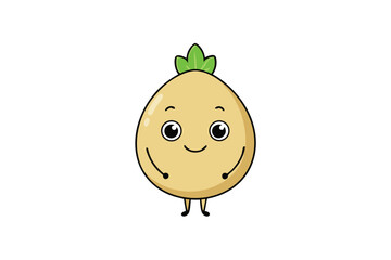 Jicama Vegetable Vector Illustration Isolated on White Background

