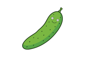 Karela Bitter Gourd Vegetable Vector Illustration Isolated on White Background

