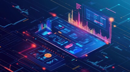 An image illustrating AI applications in finance and banking, focusing on algorithmic trading.