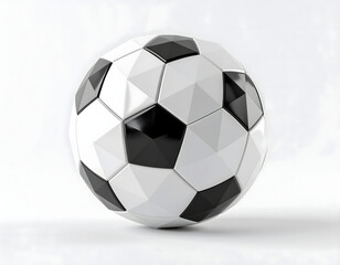 Fototapeta premium Low poly soccer ball resting on white surface