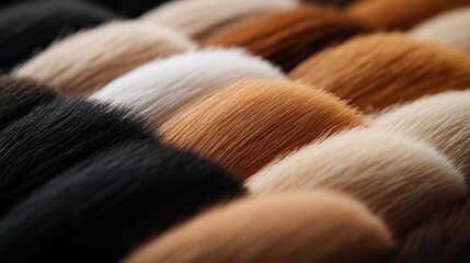 A high-quality close-up shot of different bristle textures, showing the softness and density variations,