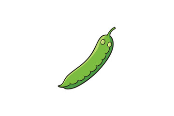 Winged Bean Vegetable Vector Illustration Isolated on White Background

