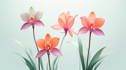 Translucent flowers with delicate petals in an elegant, minimalist composition38