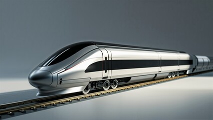 Photorealistic image of a high-speed futuristic maglev train model