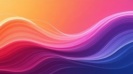 Fototapeta premium Colorful Wavy Gradient Abstract Background with Vibrant Light Lines. Ai Gen