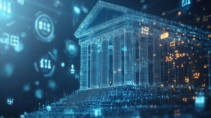 An image showcasing a business focused on financial technology solutions, highlighting digital banking, mobile finance apps, and innovative FinTech services.