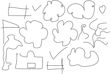 A set of speech bubbles of vague anxiety and dissatisfaction