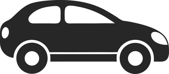 Sports car silhouette on transparent background. Vehicle icons set view from side, front, back, and top