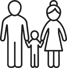 Happy family silhouette set, Family silhouettes, Vector illustration silhouettes of family, Collection of family silhouettes on transparent background