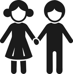 Set of people icons in black – man and woman.