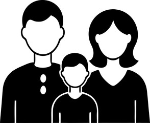 Happy family silhouette set, Family silhouettes, Vector illustration silhouettes of family, Collection of family silhouettes on transparent background