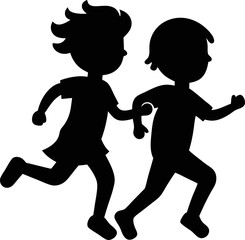 Run, running people - man and woman, low poly isolated vector sports illustration, side view. Track and field athletes