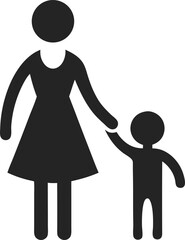 Mother hugging her son, Mom and her kid having good time together vector Illustration on a white background