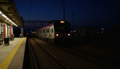 Obraz premium Vintage Red and Yellow Trolley Car on Urban City Street