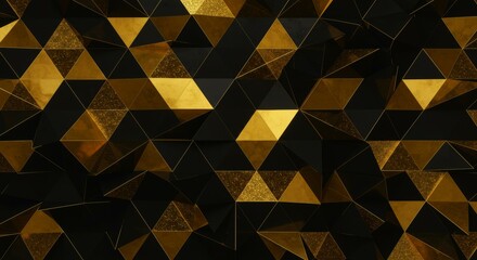 Abstract Triangle Pattern in Gold and Black
