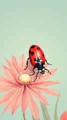 Vintage wallpaper flower animal insect.