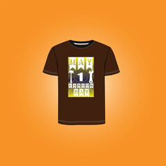 Abstract splash style vector colourfull and fashionable May Day t-shirt design for man and women. May 1st Day celebrate t-shirt design template.