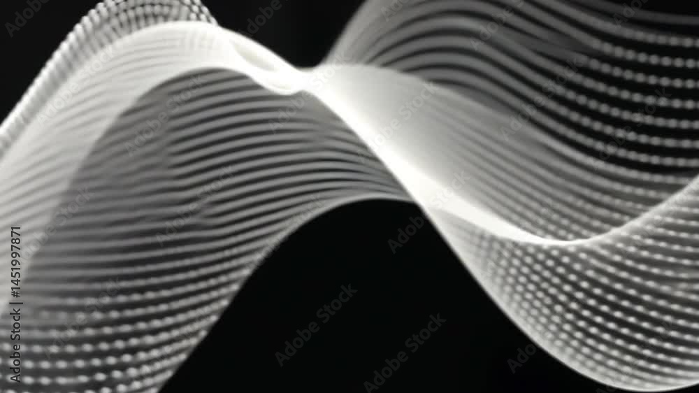 Poster mesmerizing abstract wave pattern in white and black, showcasing fluid motion and elegance, evokes t