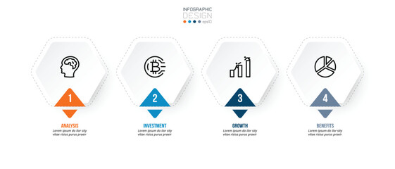 Infographic template business concept with step.
